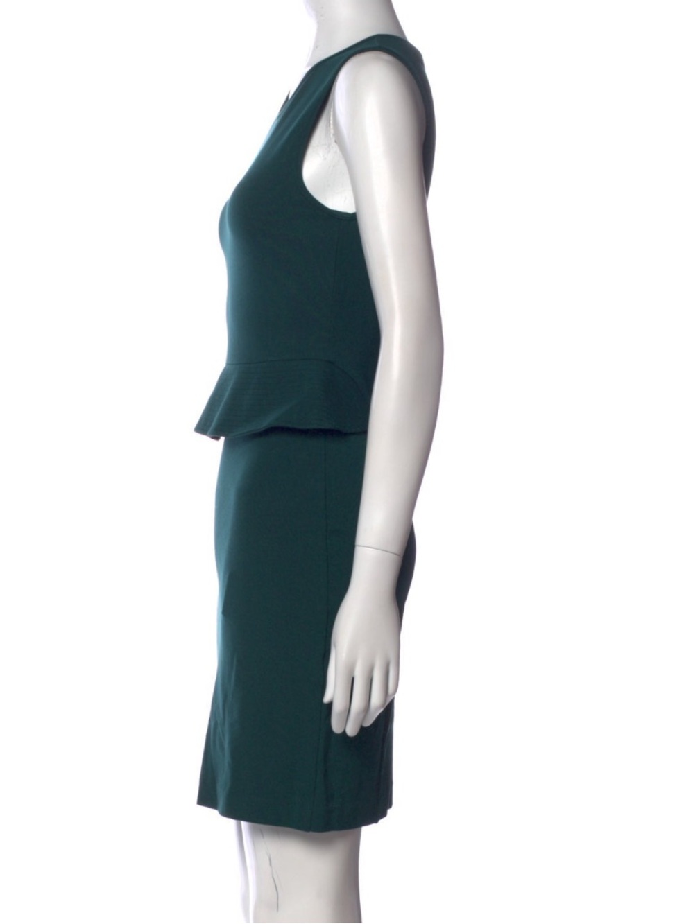 Theory Dark Green Sleeveless Peplum Sheath Dress - Picture 2 of 3